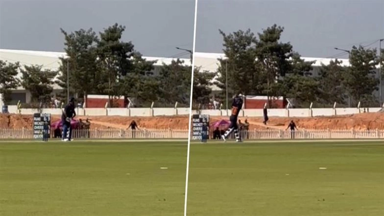 Virat Kohli Extra-Cover Six Video: Watch Star Indian Batter Play Sensational Lofted Drive During Andhra vs Delhi Vijay Hazare Trophy 2025-26 Match