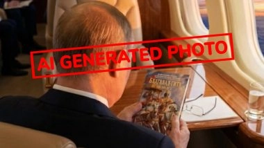 Did Vladimir Putin Read the Russian Edition of Bhagavad Gita Gifted by PM Narendra Modi Aboard Plane? Fact Check Reveals Viral Photo Is AI-Generated