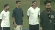 GOAT India Tour 2025: Ajay Devgn Meets Footballers Lionel Messi, Luis Suarez and Rodrigo De Paul in Mumbai (Watch Video)