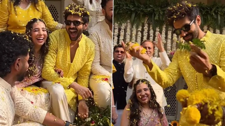 Kartik Aaryan Celebrates Sister Kritika Tiwari’s Wedding in Gwalior With Joyous Haldi and Sangeet Festivities (Watch Video)