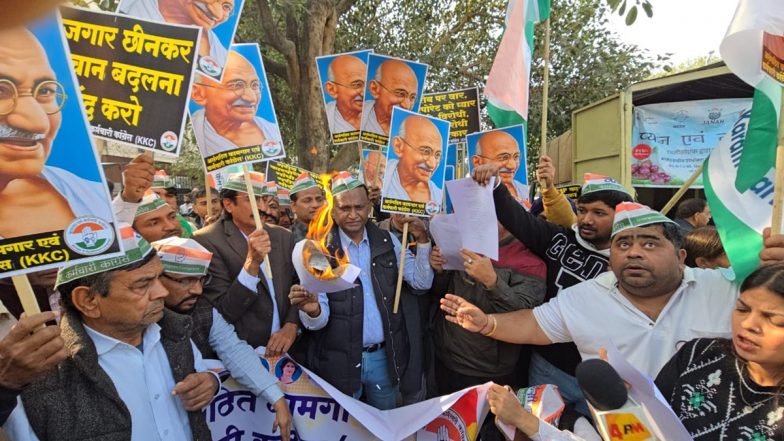 MGNREGA Renaming Row: Congress Leader Burns Copies of VB-G Ram G Bill In Nationwide Protest Against MGNREGA Renaming