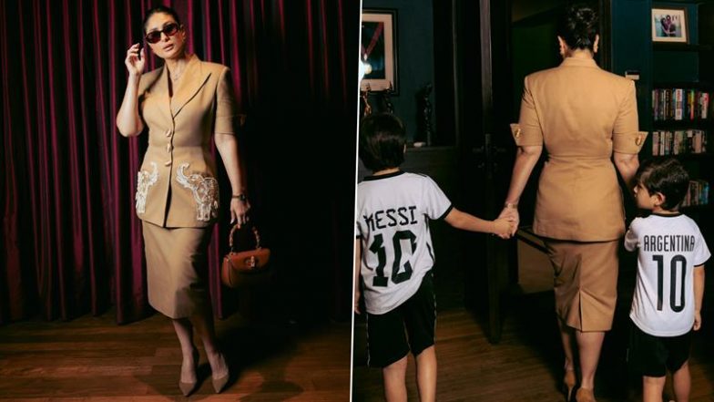 Kareena Kapoor Khan Takes Sons Taimur and Jeh to Meet Lionel Messi at Wankhede Stadium (View Pics)