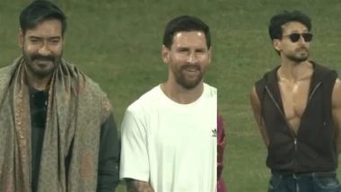 Ajay Devgn and Tiger Shroff Booed by Crowd During Lionel Messi’s Mumbai Event at Wankhede Stadium; Unexpected Moment Stuns Fans Amid G.O.A.T India Tour 2025 (Watch Video)