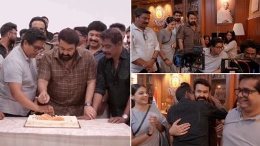 ‘Drishyam 3’: Mohanlal Wraps Up Shoot of Thriller Film, Celebrates Last Day With Team on Set (Watch Video)