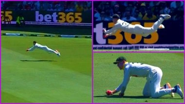 Marnus Labuschagne Catch Video: Watch Australian Cricketer Take A Stunning Catch To Dismiss Jofra Archer on Day Two of AUS vs ENG 2nd Ashes Test 2025-26