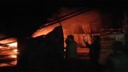 Maharashtra Fire: Massive Blaze at Tibak Irrigation Factory in MIDC Brought Under Control in Jalgaon, No Casualties Reported (Watch Video)
