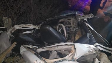 Haryana Road Accident: 5 Killed After Car-Truck Collision on Rewari Road in Jhajjar (Watch Video)