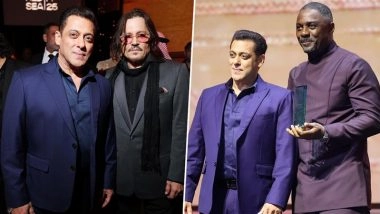 Red Sea Film Festival 2025: Salman Khan Poses with Johnny Depp, Honours Idris Elba on Global Stage (View Pics)
