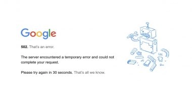 YouTube Down: Massive Outage Hits YT Services Worldwide, Users Unable To Play Videos on Google-Owned Platform
