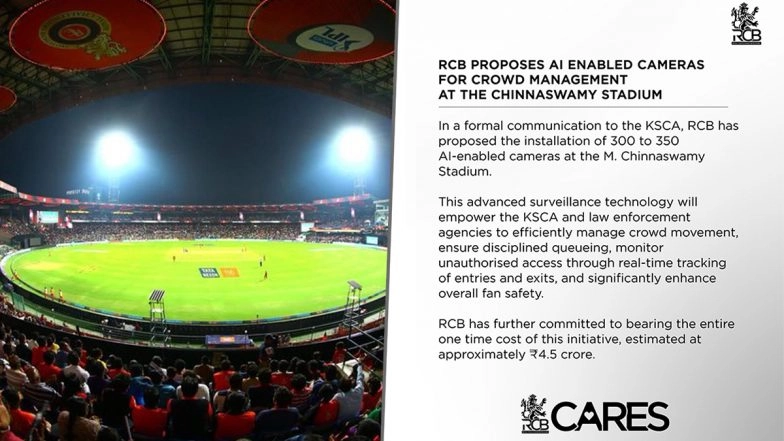 RCB Proposes INR 4.5 Crore AI Surveillance Upgrade For Crowd Management At M Chinnaswamy Stadium