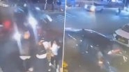 Bengaluru Accident: Narrow Escape for Pedestrians as Drunk Skoda Driver Jumps Divider, Smashes Into Barbeque Nation; Video Surfaces