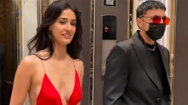Disha Patani Makes Stylish Appearance With Rumoured Boyfriend Talwiinder at Nupur Sanon-Stebin Ben&rsquo;s Wedding Reception in Mumbai (Watch Videos)