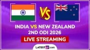 India vs New Zealand Live Streaming Online, 2nd ODI 2026: How To Watch IND vs NZ Cricket Match Live Telecast on TV