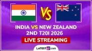 India vs New Zealand Live Streaming Online, 2nd T20I 2026: How To Watch IND vs NZ Cricket Match Live Telecast on TV India vs New Zealand Live Streaming Online, 2nd T20I 2026: How To Watch IND vs NZ Cricket Match Live Telecast on TV