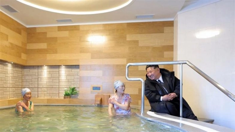 Kim Jong Un Inaugurates Renovated Onpho Workers’ Resort; Highlights North Korea’s Focus on Modern Domestic Tourism (Watch Video)