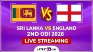 Sri Lanka vs England Live Streaming Online, 2nd ODI 2026: How To Watch SL vs ENG Cricket Match Live Telecast on TV