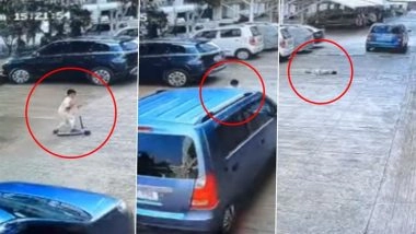 Pune Accident Caught on Camera: 5-Year-Old Boy Dies After Being Run Over By Speeding Car in Joy Nest Society (Watch Video)