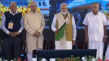 PM Narendra Modi Flags Off 3 New Amrit Bharat Express Trains, Launches Credit Scheme and Lays Foundation Stones for Key Projects in Kerala (Watch Videos)