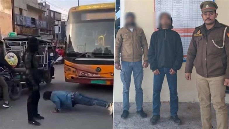 ‘Reel Ka Shauk, Real Ka Chalan’: Man Stops Bus in Agra for Push-Ups on Road, Lands in Police Custody As Video Goes Viral