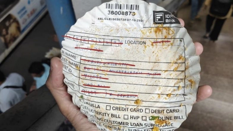 ‘Bank Details on Street Food Paper Plate’: Viral Image Sparks Data Protection Debate, X Users Question Disposal of Confidential Financial Documents