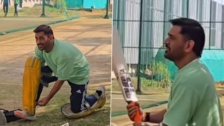 MS Dhoni Hits Nets! Former CSK Captain Starts Training Ahead of IPL 2026 in Ranchi (Watch Video)