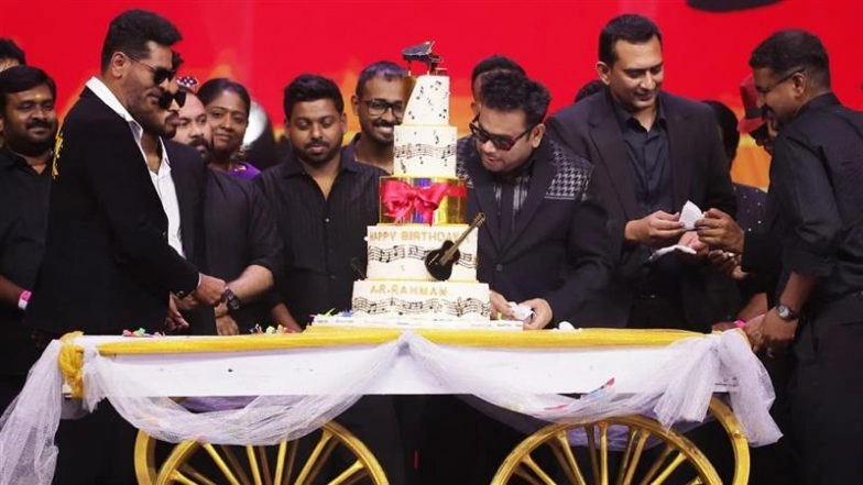 AR Rahman Celebrates His 59th Birthday Early With ‘Moonwalk’ Team, Cuts Cake During Audio Launch of Prabhudeva’s Upcoming Film (See Pic)