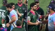 Irfan Pathan, Shoaib Malik Hug Each Other As India, Pakistan Players Shake Hands During IND vs PAK Match at World Cricket Festival (Watch Video) Irfan Pathan, Shoaib Malik Hug Each Other As India, Pakistan Players Shake Hands During IND vs PAK Match at World Cricket Festival (Watch Video)