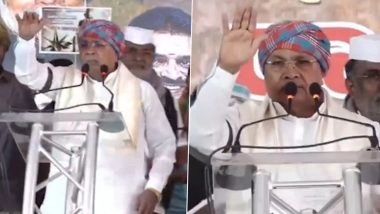 Karnataka CM Siddaramaiah Loses Cool as &lsquo;DK, DK&rsquo; Slogans Raised at MGNREGA Protest Rally (Watch Video)