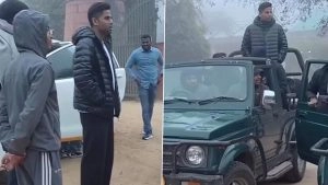 ‘Bonnet Pe Baitho’, Suryakumar Yadav, Sarfaraz Khan, Musheer Khan, and Mumbai Teammates Take Leopard Safari In Jaipur, Hilarious Clip Of India's T20I Captain Goes Viral (Watch Video)