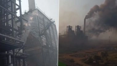 Chhattisgarh Iron Plant Blast: 6 Dead, 5 Injured in Massive Kiln Explosion at Baloda Bazar (Watch Videos)