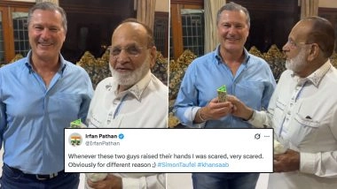 Irfan Pathan&rsquo;s Father Meets Former Umpire Simon Taufel, Gifts Him Attar (Watch Video)