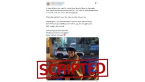 Viral Video of Woman Mocking Ex-Classmate Working as Pizza Delivery Boy Is Scripted, Reveals Fact Check