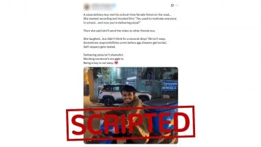 Viral Video of Woman Mocking Ex-Classmate Working as Pizza Delivery Boy Is Scripted, Reveals Fact Check