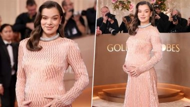 Golden Globes 2026: Hailee Steinfeld Flaunts Glowing Baby Bump in First Pregnancy Appearance at Golden Globes Awards, Red Carpet Moment Goes Viral (Watch Video)