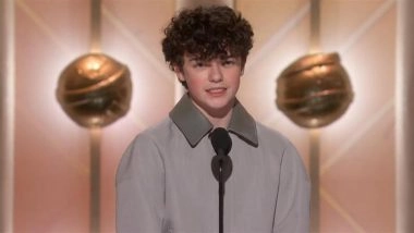 Golden Globes 2026: Owen Cooper Makes History As the Youngest TV Supporting Actor Winner for &lsquo;Adolescence&rsquo; at 16 (Watch Video)