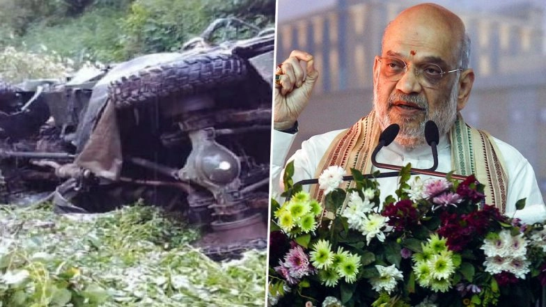 Doda Road Accident: Home Minister Amit Shah Expresses Grief After Army Vehicle Plunges Into Gorge in Jammu and Kashmir, Prays for Speedy Recovery of Injured Jawans
