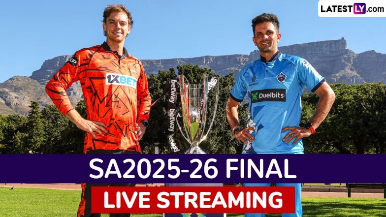 SA20 2026 Final Live Streaming Online Pretoria Capitals vs Sunrisers Eastern Cape: Watch Telecast of South Africa T20 League Cricket Match on TV and Online | 🏏 LatestLY