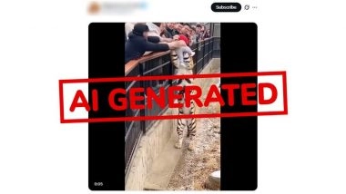 Is Viral Video of Tiger Handing Child Back From Zoo Enclosure Real or Fake? Clip Is AI-Generated, Fact Check Reveals