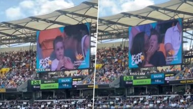 Kids Face 'Second-Hand Embarrassment' As Mothers Kiss Their Sons on Big Bash League Kiss Cam During Sydney Thunder vs Brisbane Heat BBL 2025-26 Match (Watch Video)
