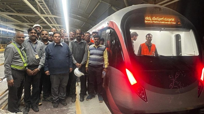 Pink Line Prototype Train Begins Testing on Bannerghatta Road Stretch