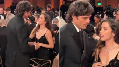 Ana de Armas and Jacob Elordi Spark Romance Rumours After Video of Their Cosy Interaction at Golden Globes 2026 Goes Viral &ndash; WATCH
