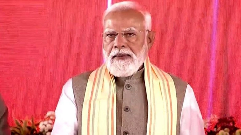 PM Narendra Modi Inaugurates, Flags Off Projects Worth More Than INR 800 Crore in West Bengal’s Singur (Watch Video)