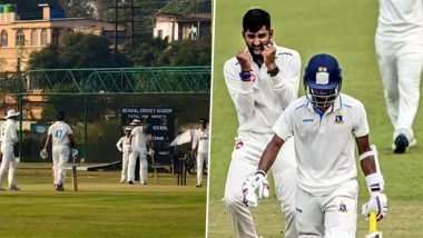 Abhimanyu Easwaran Suffers Bizarre Run-Out As Bengal Batter Leaves Crease for Drinks During Ranji TrophY 2025-26 Match Against Services