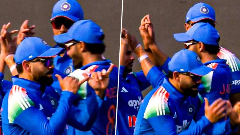 IND vs NZ 1st ODI 2026: Virat Kohli's 'Snake Charmer' Celebration After Glenn Phillips' Dismissal 