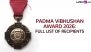 Padma Vibhushan Award 2026: Full List of Recipients