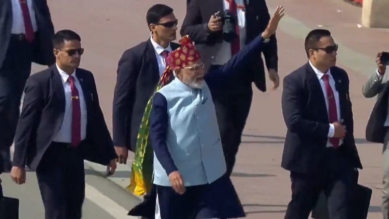 Republic Day 2026: Breaking Protocol, PM Narendra Modi Walks Down Kartavya Path, Greets People (Watch Video)
