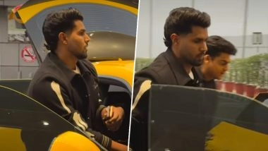 Indian Pacer Harshit Rana Spotted With Swanky New Lamborghini at Airport (Watch Video)