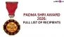 Padma Shri Award 2026: Full List of Recipients
