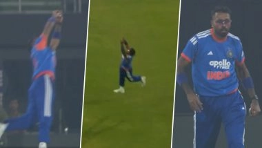 Hardik Pandya Catch Video: Watch Indian All-Rounder Take Stunning Catch To Dismiss Devon Conway During IND vs NZ 3rd T20I 2026