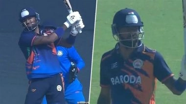 Hardik Pandya Smashes 34 Runs in 1 Over To Reach His Maiden List-A Century During Baroda vs Vidarbha VHT 2025-26 Match (Watch Video)